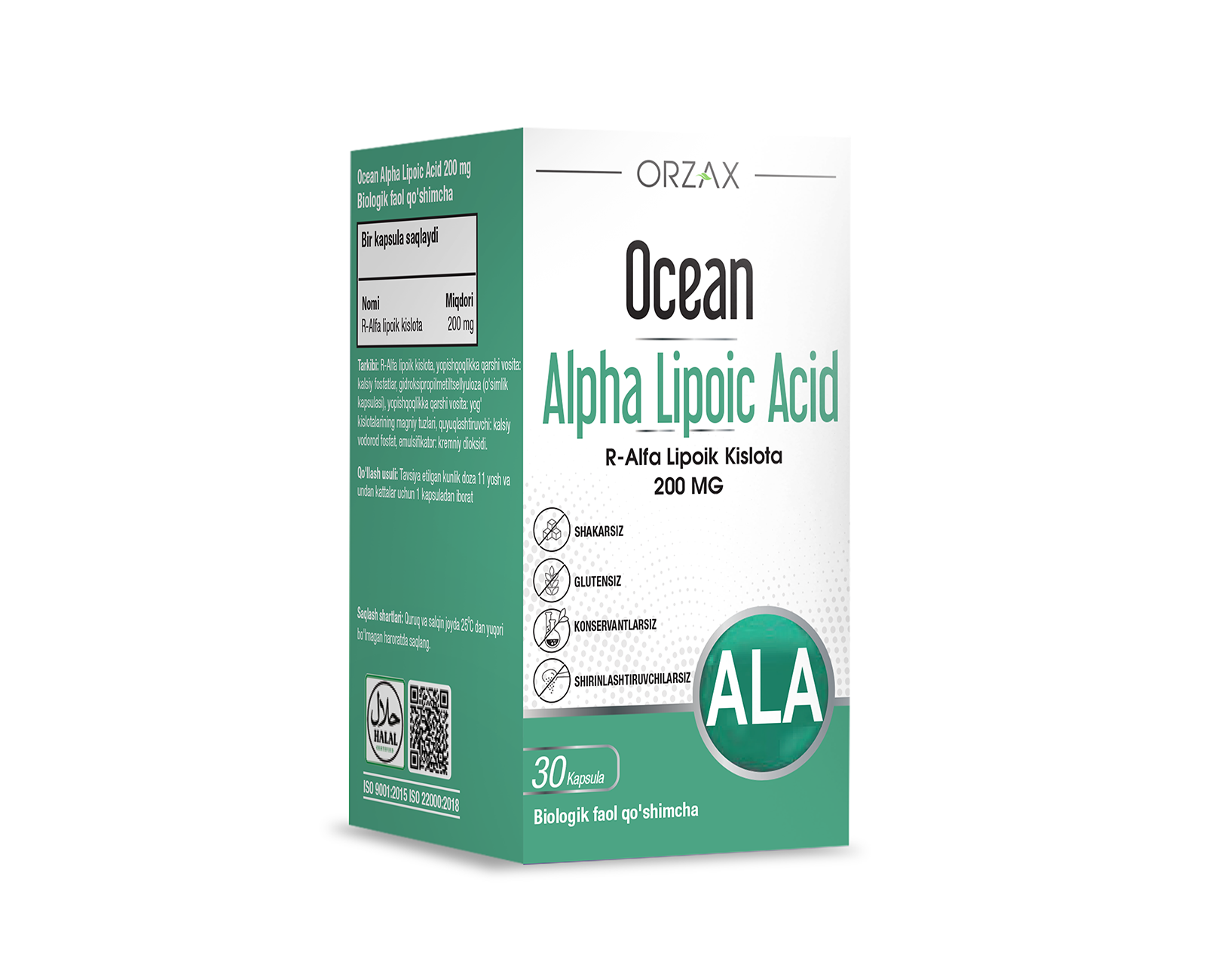 Ocean Alpha Lipoic Acid 200 mg kapsulalari