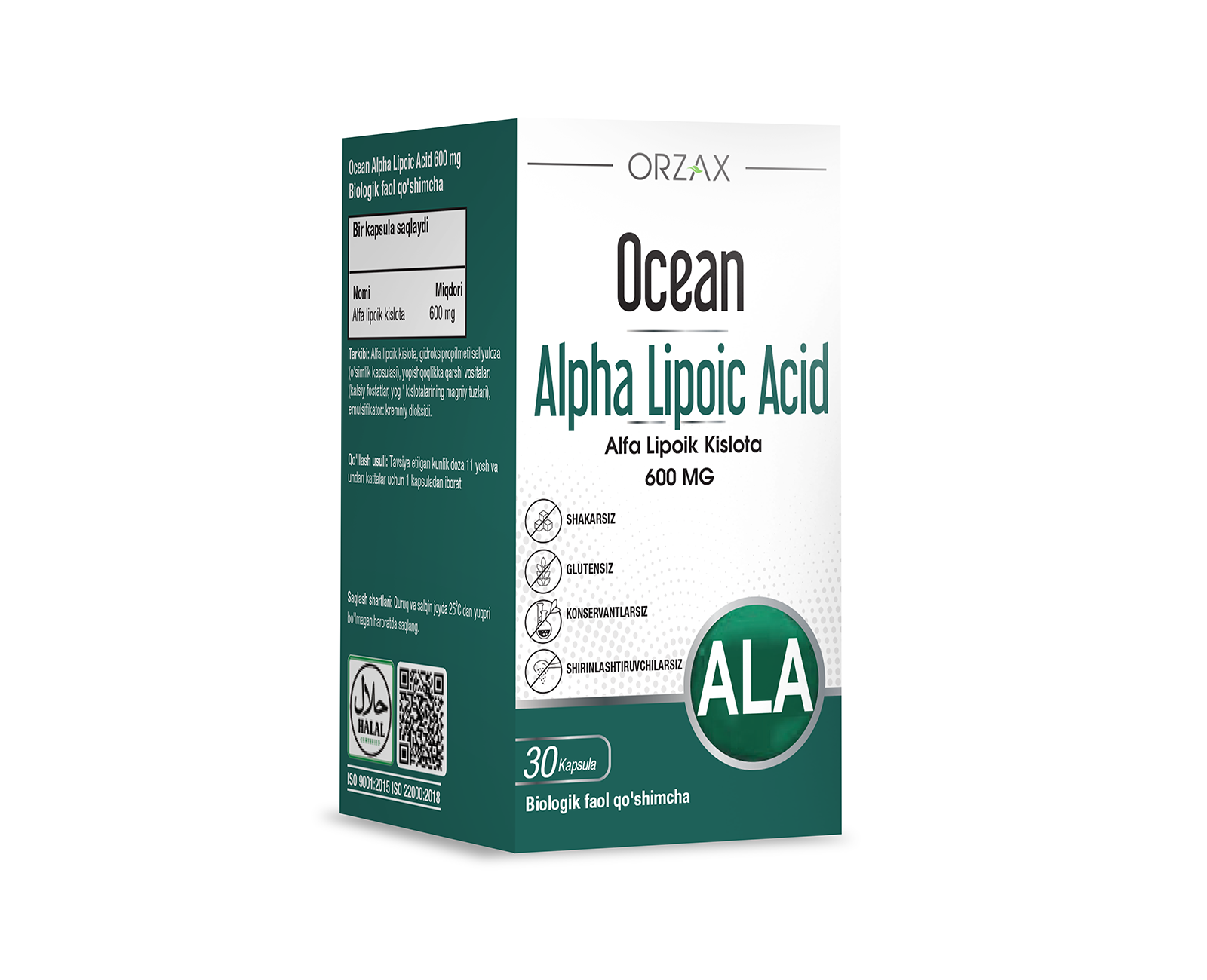 Ocean Alpha Lipoic Acid 600 mg kapsulalari